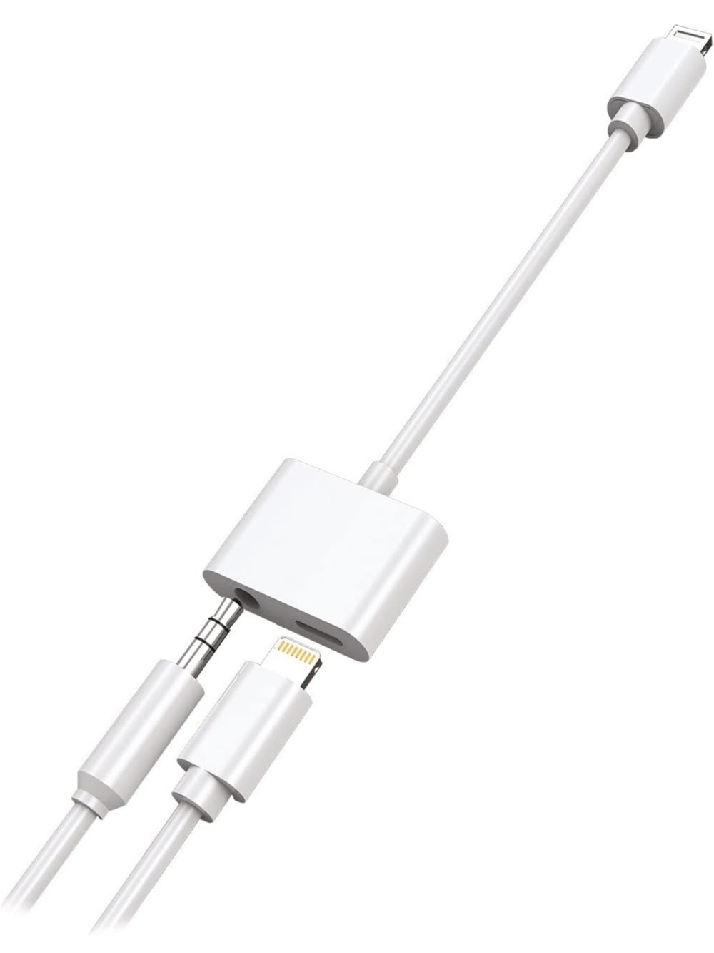 Apple MFi Certified 2-in-1 Lightning to 3.5mm Headphone Jack Adapter charger new